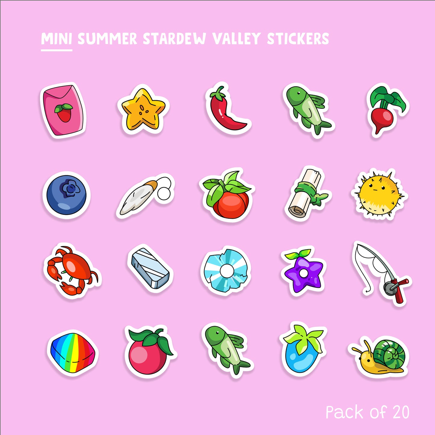 Stardew Valley Summer Sticker Pack